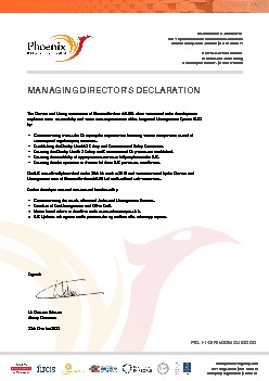 MANAGING DIRECTORS DECLARATION